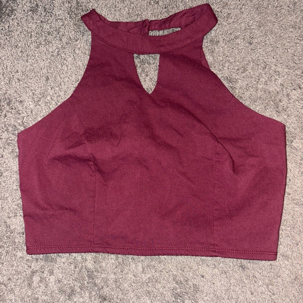 Charlotte Russe Deep Burgundy Crop Top